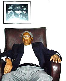 3rd Ear’s Market Café – Sipho Sepamla (RIP) One of the first Poets to recite in the Market Café relaxing at the Market in 2004 – Phot David Marks