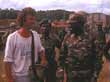 David stringing for Roger Harris of CBS with Jonas Savimbi. Angola Front Line 1984.