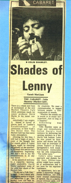 Shades Of Lenny - The Star - Garalt McCliam 1976