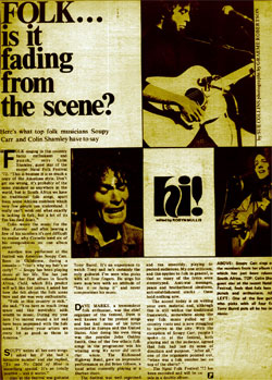 Is Folk Music Dead? Featuring Colin Shamley, Tony Bird & Soupy Carr - 1972 Personality report
