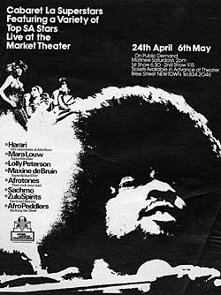Market Theatre – At the start of the Disco Craze directors presented music and theatre collaborations. This Flyer from SA Cabaret La Superstars - 1980's