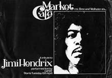 3rd Ear’s Market Café – Jimi Hendrix Tribute - Band of Gypsies 1977 Program designed by Brenda Bishop