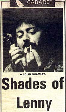 Market Cafe Colin Shamley Shades of Lenny Bruce 1976